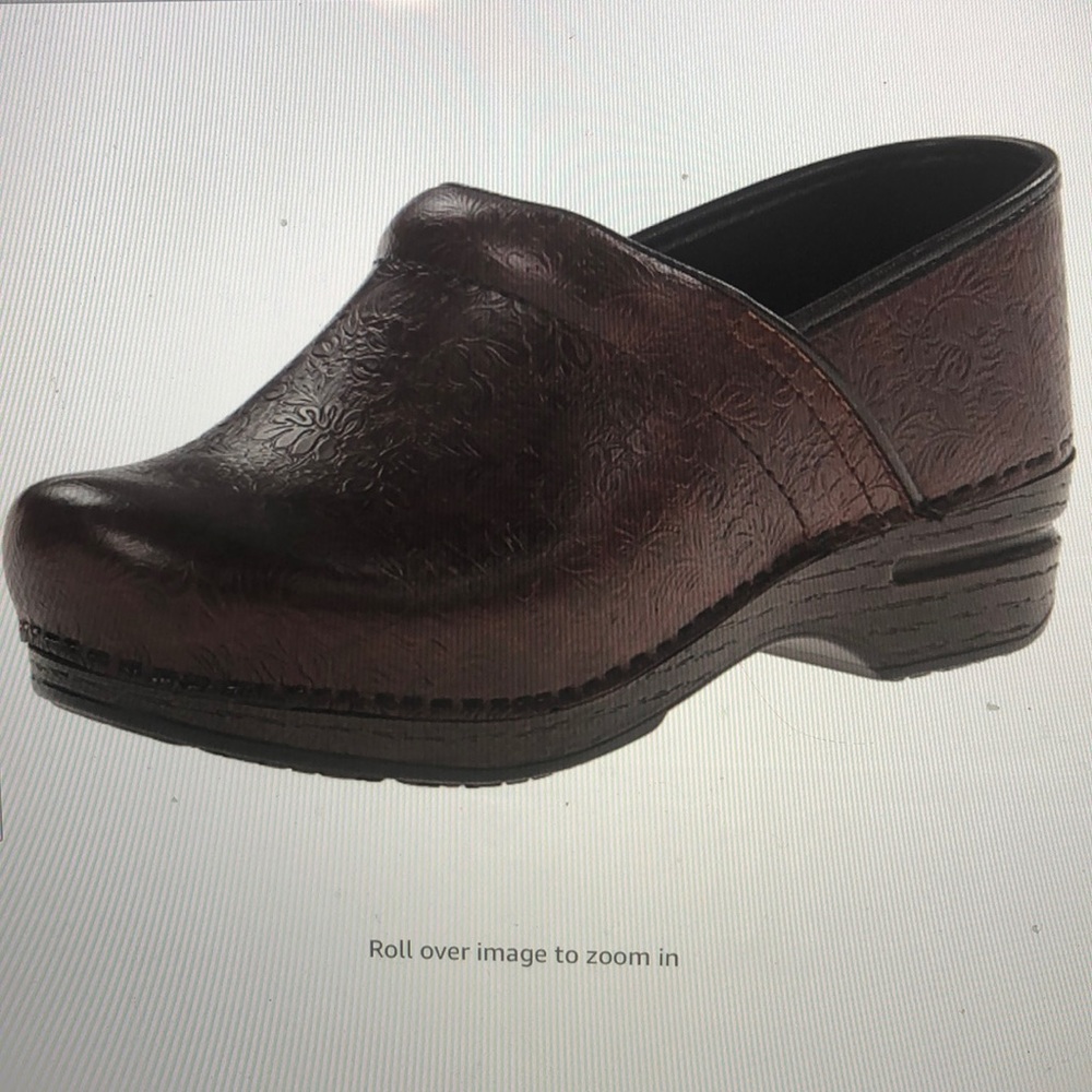 Dansko women’s pro xp size 38 brown floral tooled